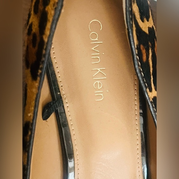 Calvin Klein Gayle Calf Hair Leopard Print Pointed Toe Heel size 8 - Picture 4 of 9